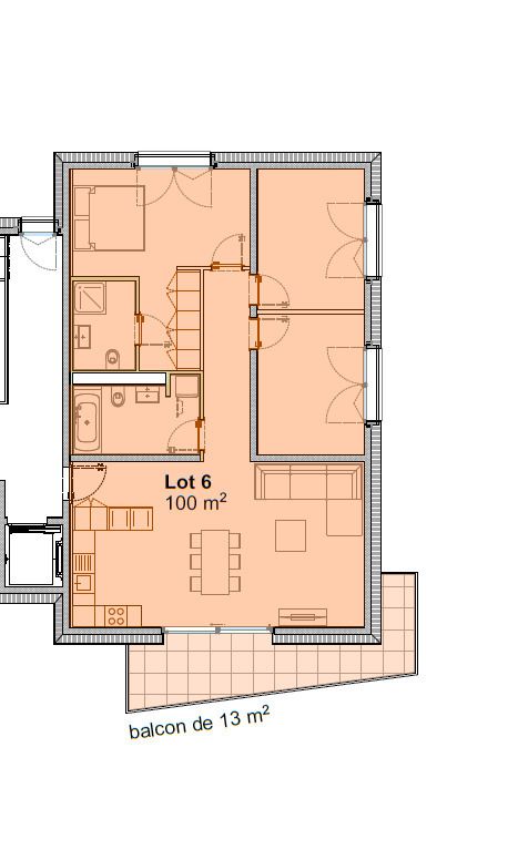 4.5P EN ATTIQUE AVEC PARKING SOUTERRAIN  LOT 6 - Bild 10