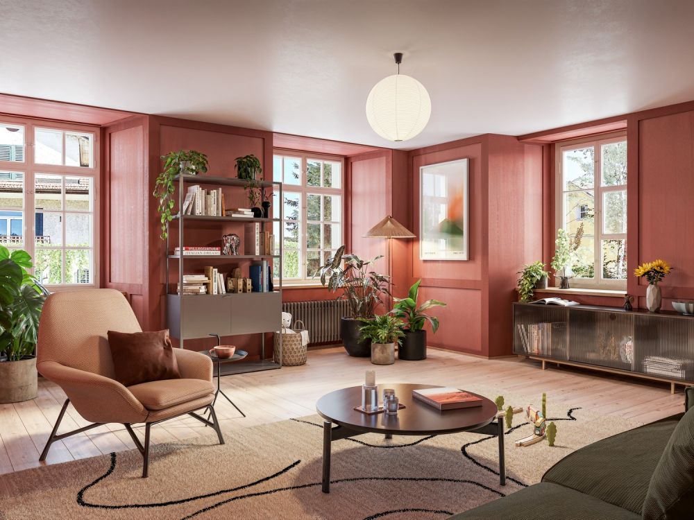 Erstvermietung: einzigartige 3.5-Zimmer-Wohnung im 2. OG - Visualisierung Wohnen