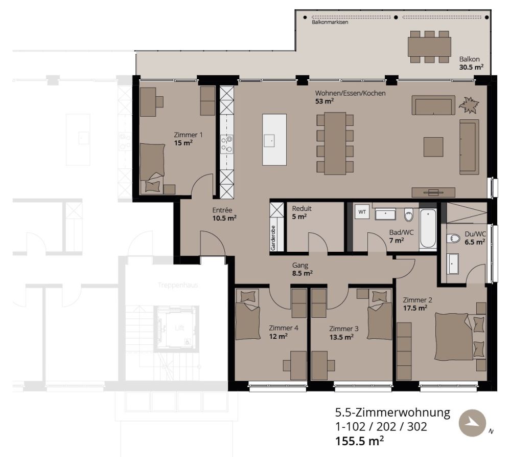 Grosszügige Familienwohnung in Menziken - 5.5 Zimmer mit viel Komfort -  Bild 13