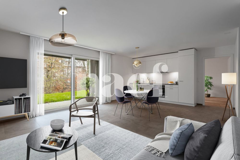 Appartement neuf de 4.5 pièces avec balcon au rez à vendre à St-Aubin - Bild 1