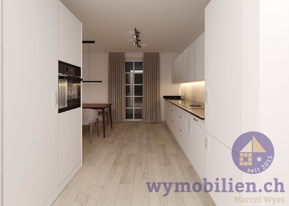 Die Wohnung mit grosser Gartenterrasse und Laube! (W1) - Abendstimmung in der Wohnung W1 (ehemals Restaurant)