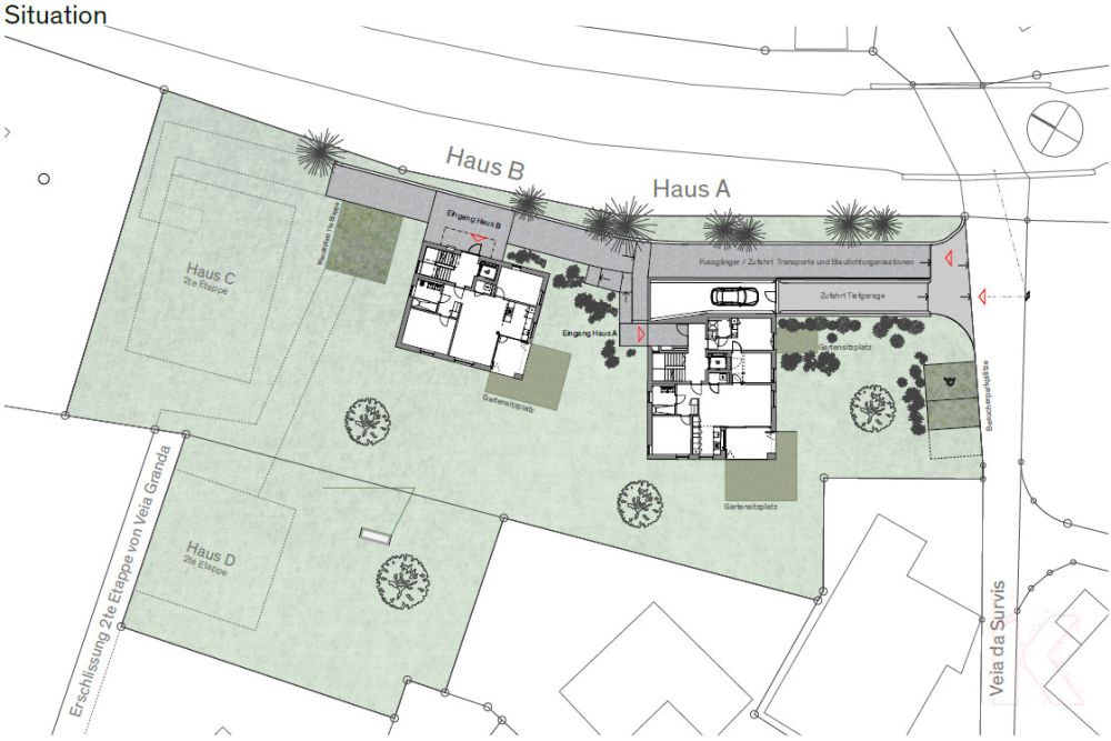 Neubau Quadra Andeer- 4.5 Zi- Gartenwohnung ERSTBEZUG - Situation