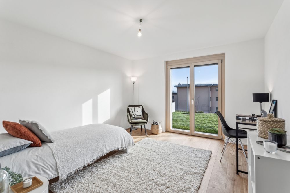 Opportunité ! Magnifique villa contemporaine aux portes de Fribourg - Chambre à coucher