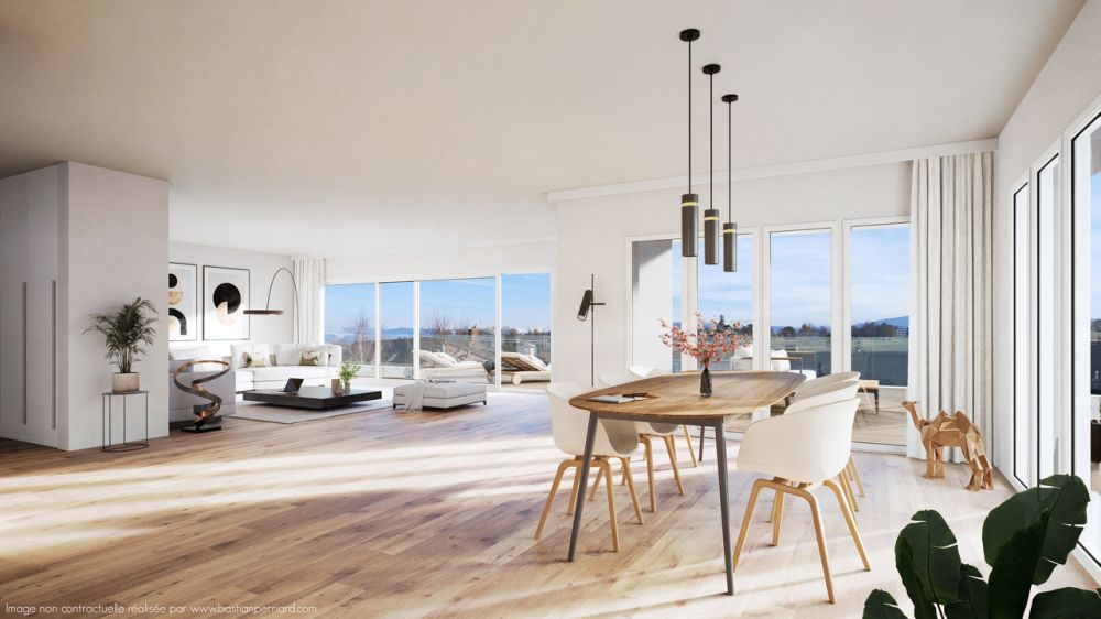 GIVISIEZ - Attique de 6.5 pièces avec permis en force ! - Séjour Attique