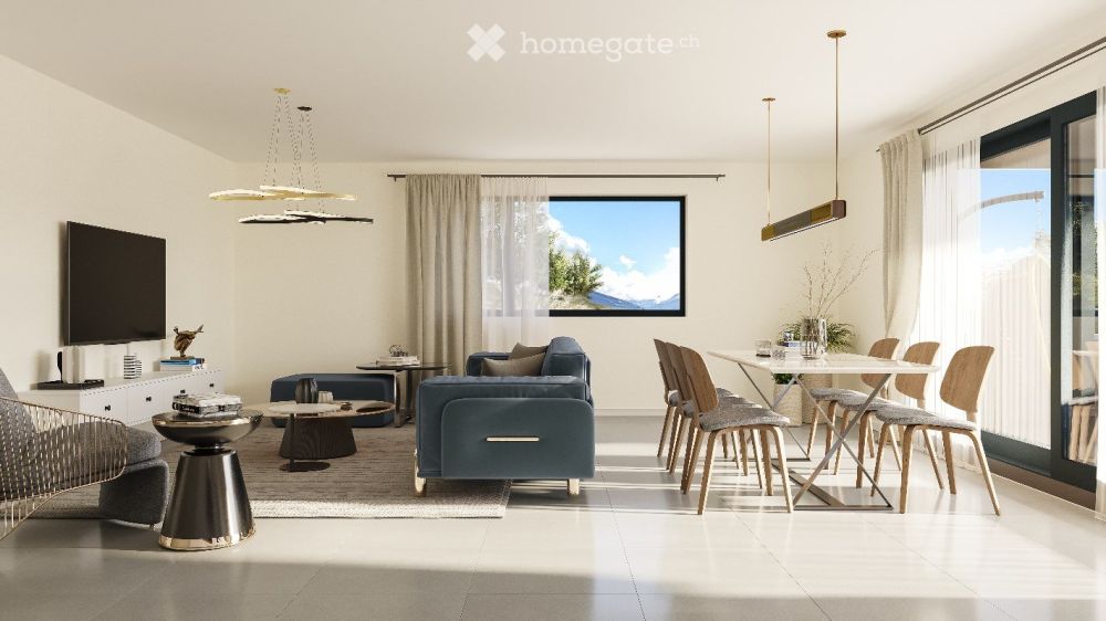 Appartement spacieux de 3.5 pièces avec terrasse et pelouse à Arbaz -  Bild 4