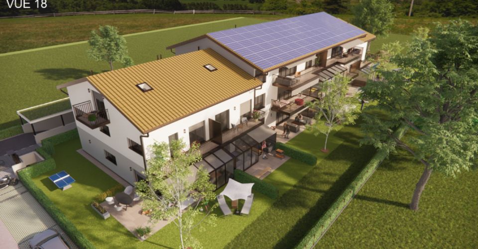 Nouvelle promotion Résidence du Moulin, Bernex - Maison villageoise A01 de 220m2 habitable baignée de lumière et de belles surfaces de vie dans un cadre calme et résidentiel en campagne - début d ? - Maison contiguë 6 pièces - image - 1