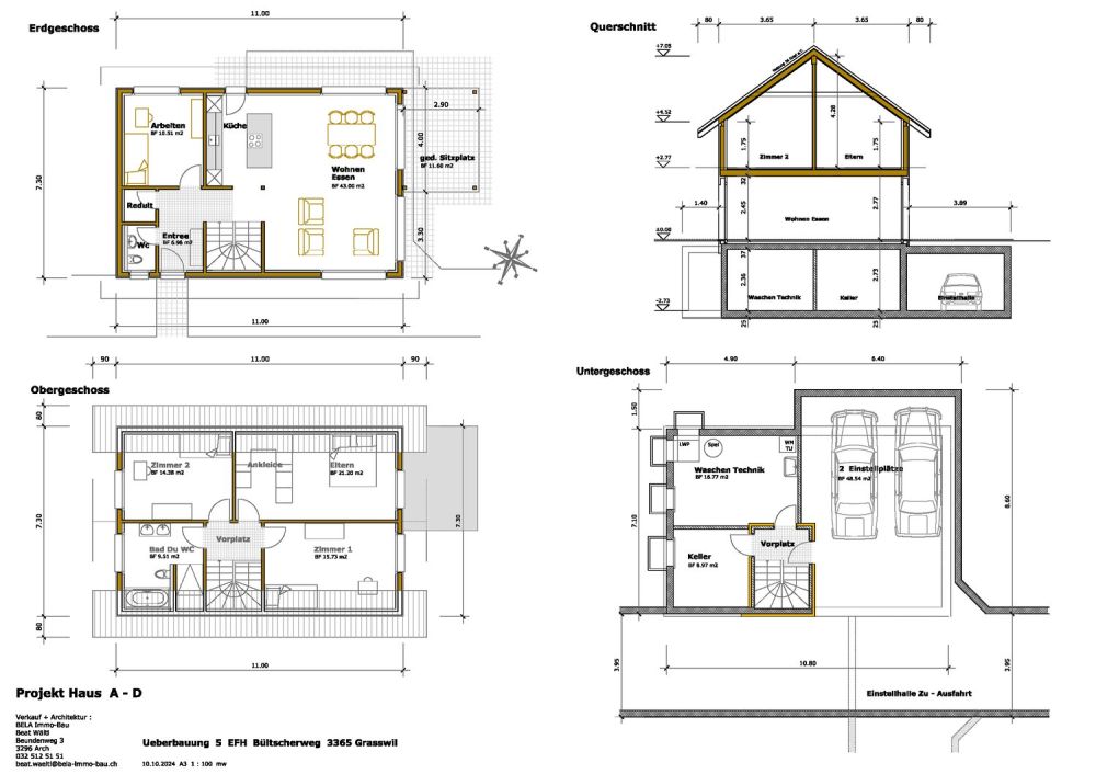 Neubau von 5 EFH mit inkl. je 2 Einstellhallenplätze ab1'060'000 Sfr. -  Bild 7