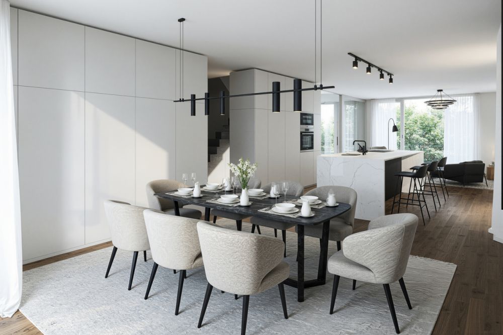 Neubauprojekt ,,Schachen" - 7 Traumhäuser im Grünen mit Minergie - Essen mit Wintergarten (Variante 1)