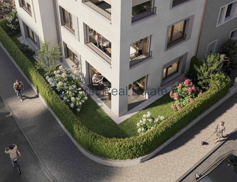 Wohnung W06  Exklusive 2.5-Zimmer-Attikawohnung mit Terrasse - Begrünte Innenhofanlage mit privaten Außenbereichen und Sichtschutz