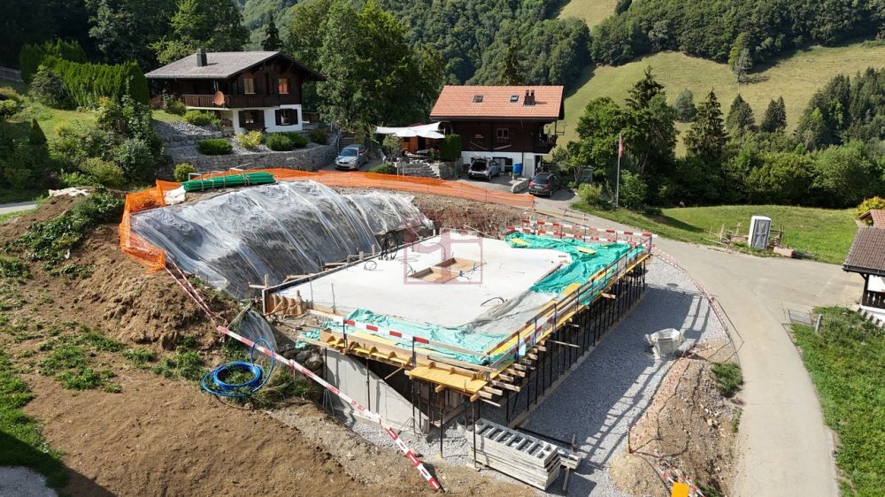A 10min de Charmey - Deux 4.5 pcs neufs au charme alpin - Vue du chantier