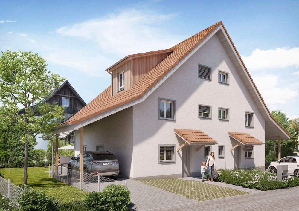 Neubau - Es entstehen zwei einseitig angebaute 6.5 - 7.5 Zimmer Einfamilienhäuser -  Bild 2
