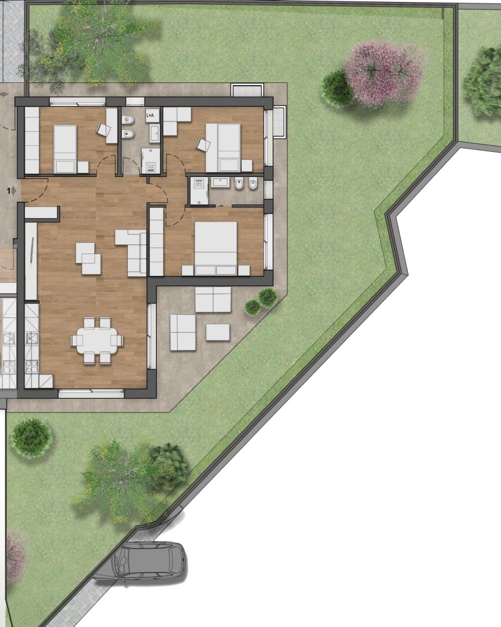 Exklusiv 4.5 Lokale mit großem privatem Garten -  Bild 3
