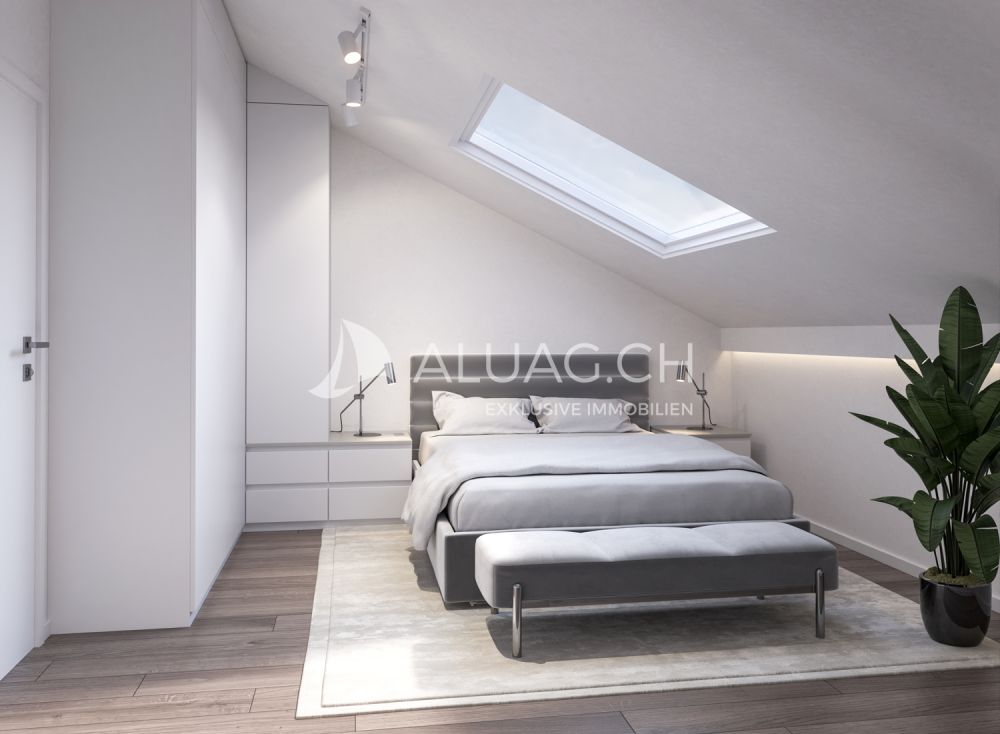 4.5 ZIMMER DACHWOHNUNG - Ein wunderschönes, sehr helles Schlafzimmer, das mit seinem hochwertigen Parkett Komfort und Ruhe bietet