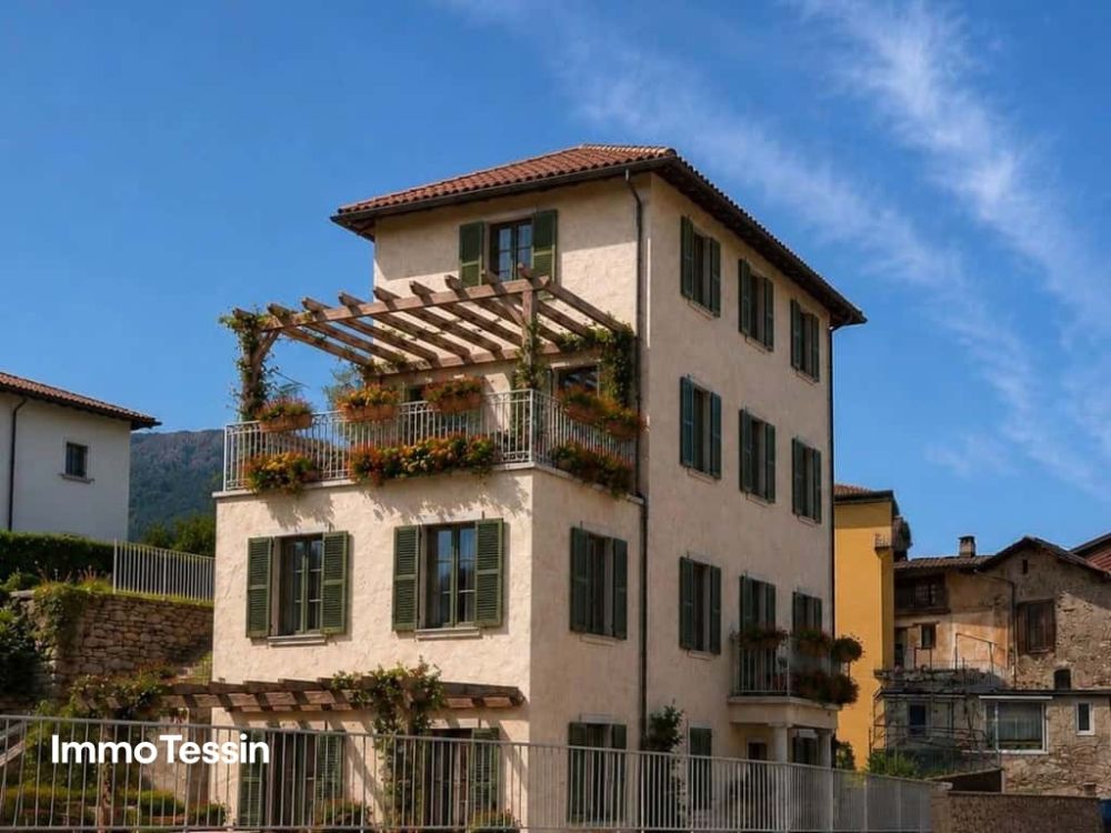 Neues & exklusives 8 Zimmer Haus mit wunderschöner Weitsicht in die Tessiner Bergwelt nähe Lugano - Exklusives Duplex Projekt nahe Lugano b861