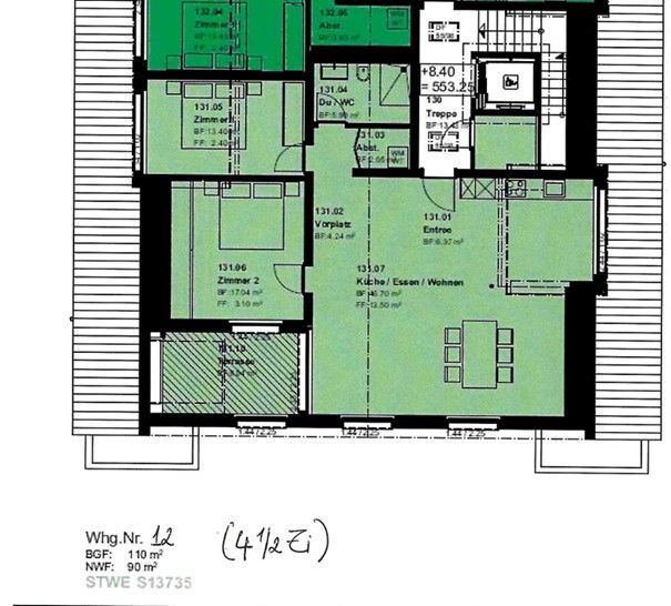 4.5-Zimmer Neubauwohnung im Dachgeschoss WHG12 - 13