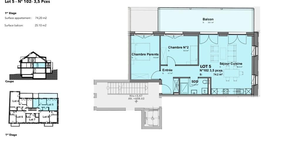 Lot n°5 - Appartement neuf de 3,5p au coeur de Cheseaux-sur-Lausanne - Appartement 3.5 pièces - image - 6