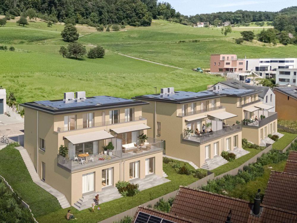 Exklusives Wohnen im Baurecht am "Oberer Chürziweg" in Gelterkinden - obererchrueziweg_Aussen_Vogelperspektive_Fenster_neu