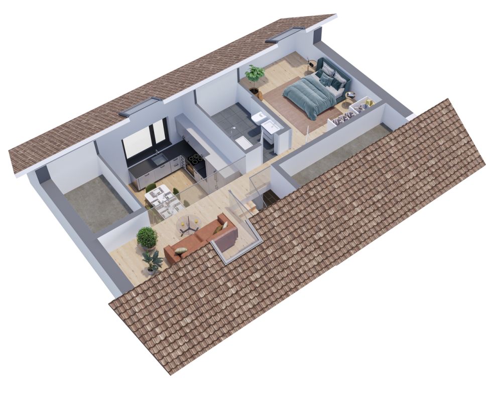 DUPLEX DANS LES COMBLES AVEC LOGGIA - VUE PANORAMIQUE - EN EXCLUSIVITÉ - Lot n°20 - 5,5 pièces - 2ème + Combles