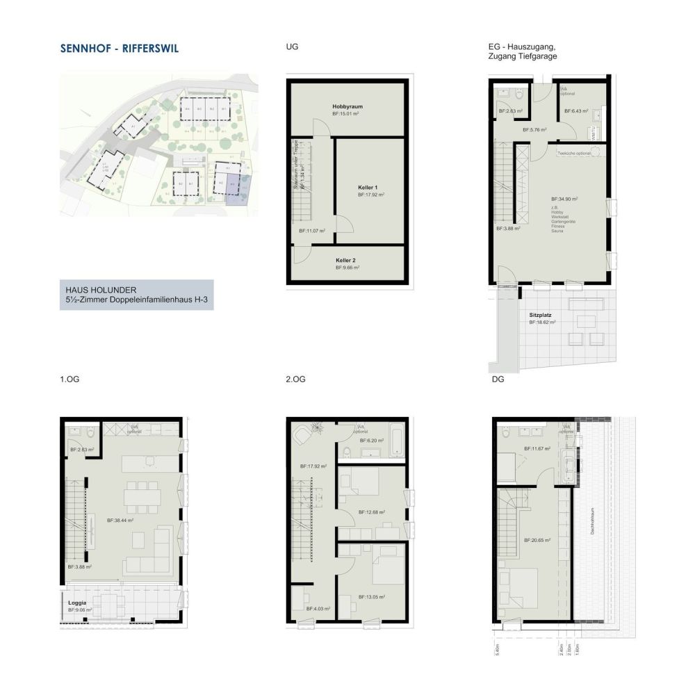 SENNHOF - Doppeleinfamilienhäuser an herrlich ruhiger Lage - Grundriss H-3