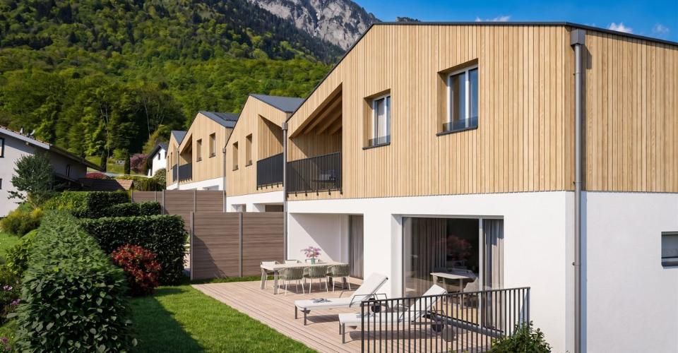 Villa NEUVE 4,5 p. de 131 m² - jardin, terrasse et vue Dents-du-Midi - Muraz - Maison contiguë 4.5 pièces - image - 2