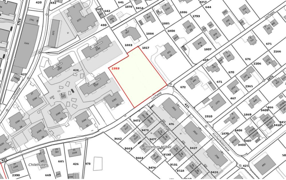 einzigartige 3.5 Zimmer Neubau-Etagenwohnungen mit hohem Qualitäts- und Ausbaustandart - Katasterplan