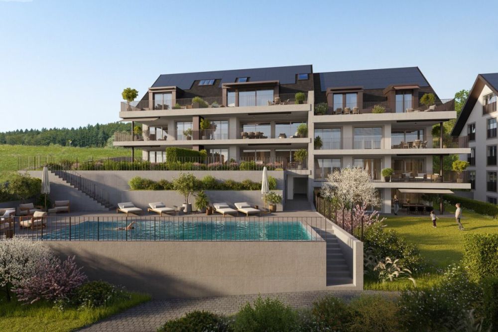 Neubau DORFRESORT - 3.5-Zi. Gartenwohnung mit Poolzugang -  Bild 1