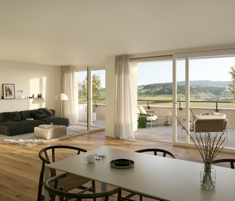 Grosszügig wohnen mit Weitblick - 4½-Zimmer Terrassenwohnung in der GRÜNEGG -  Bild 1