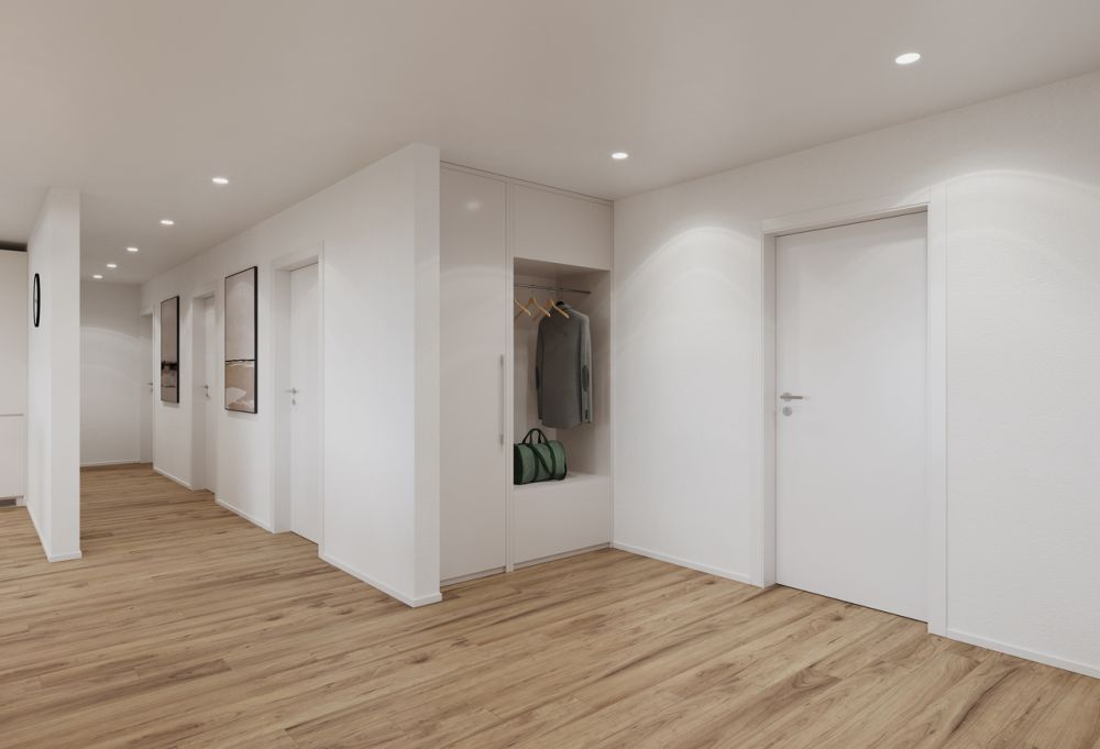 4.5 Z.-Wohnung EG (B), 126 m2 NWF, 35m2 gedeckter Sitzplatz - Eingang