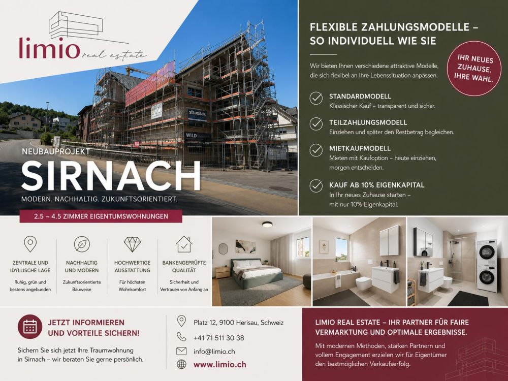 3.5-Zi.-Neubau mit Balkon im 1. OG - Sirnach kaufen - Flexible Zahlmodelle möglich -  Bild 11