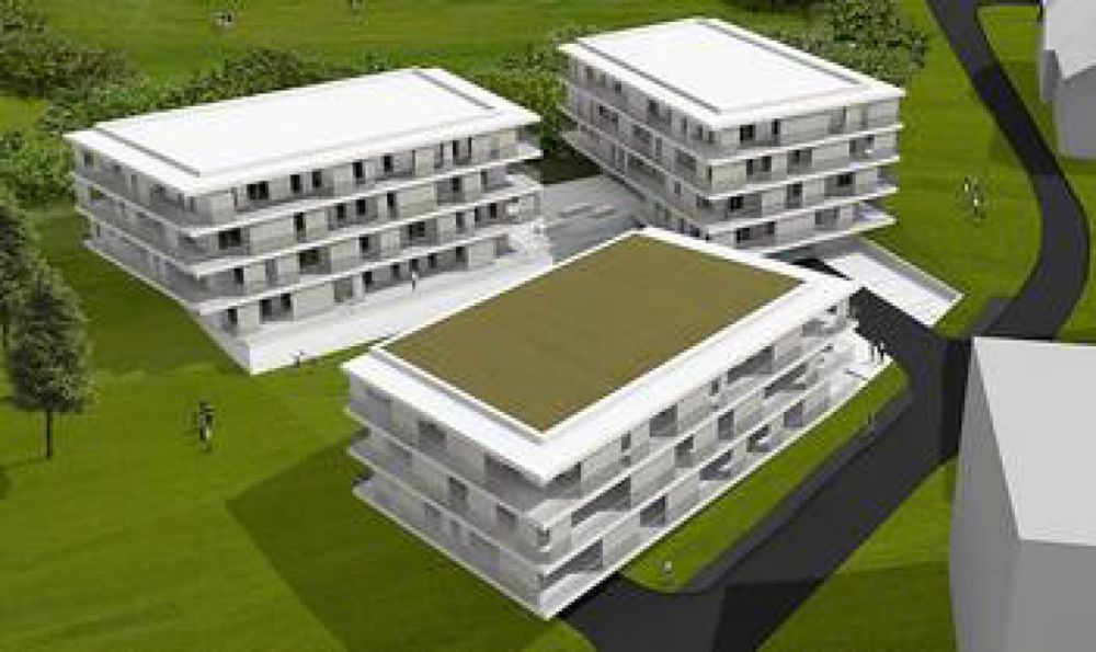 Couvet - Gebäude mit 17 geschützten Wohnungen - vue aérienne Immeuble A