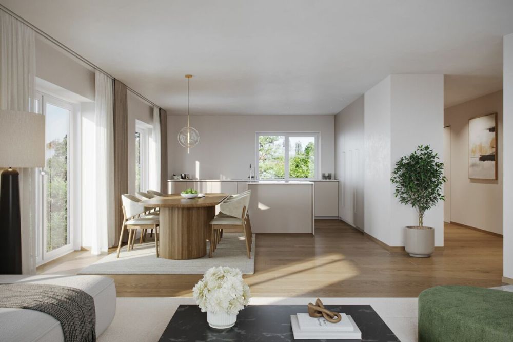 Zwei von sechs Häusern noch verfügbar - Einfamilienhaus im Neubau-Quartier Morgenacker, Buchberg SH - Visualisierung Essbereich & Küche