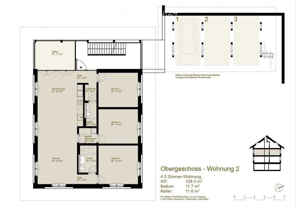 neuwertige 4.5-Zimmer-Wohnung in unmittelbarer Nähe zum See -  Bild 8