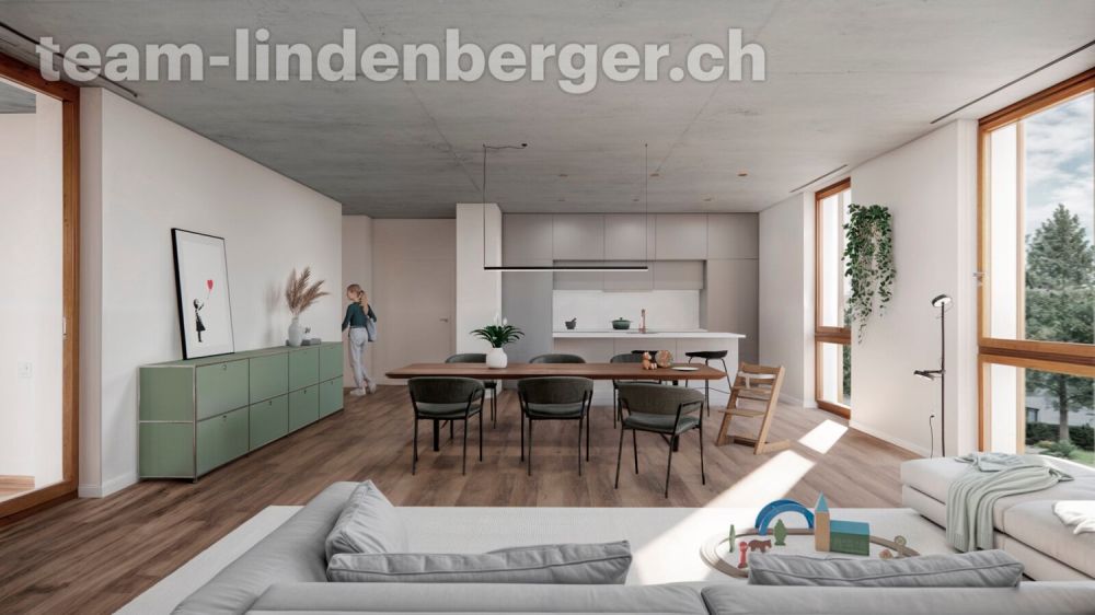 Letzte Wohnung! 4½ Zi.-Neubau-Attikawohnung in Binningen - Beispiel Wohnbereich/Küche