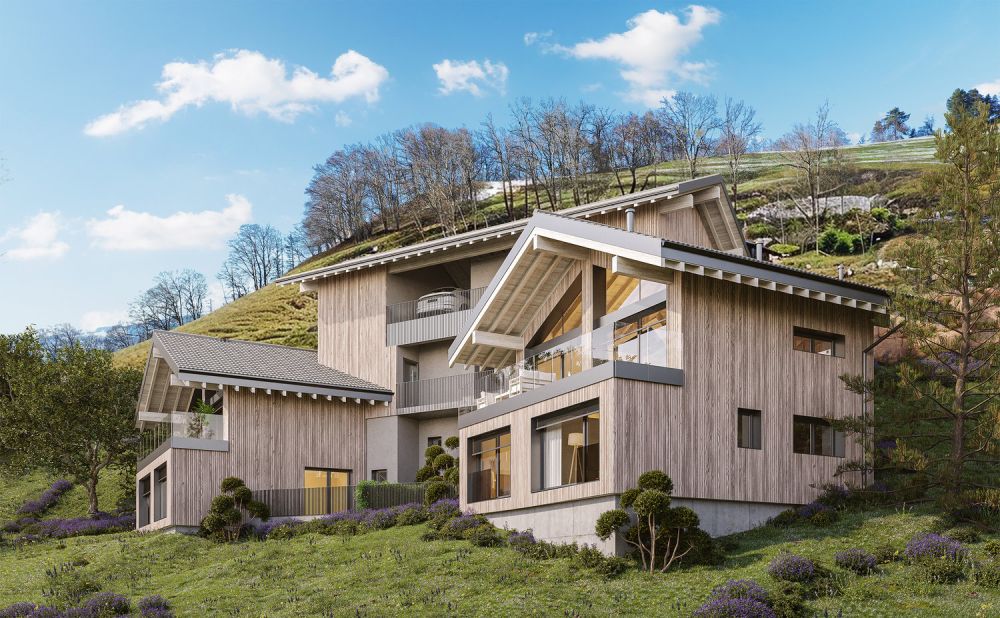Architekten-Chalets mit 4,5 Zimmern in Châtel-sur-Montsalvens -  Bild 11