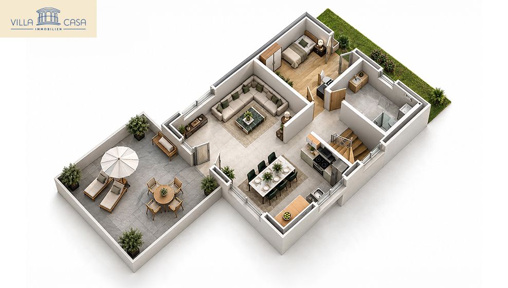 Nachhaltiges Einfamilienhaus im Berner Oberland  ideal als Zweit- ode - 24006_3D_Grundriss_EG