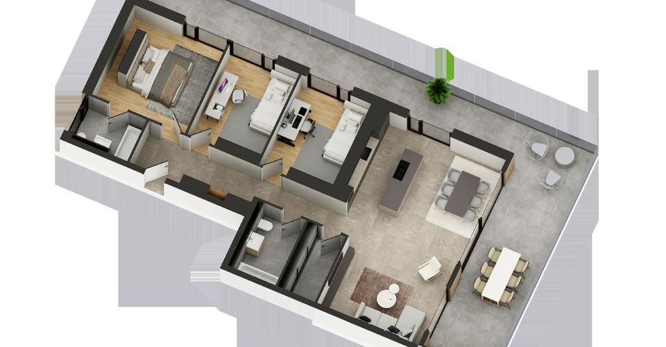 Superbe résidence de 5 lots sur plan avec vue - Appartement 4.5 pièces - image - 5