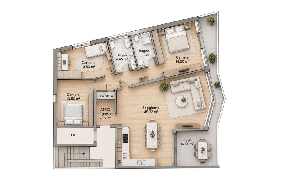 STUPENDO 4.5 LOCALI IN ZONA CENTRALE VISTA LAGO A LUGANO -  Bild 8