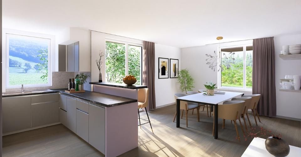 Promotions de 15 villas mitoyennes de 5 et 6 pièces à vendre à Le Mouret - Villa 5 pièces - image - 2