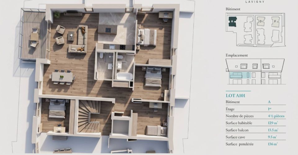 Nouvelle promotion : Appartement de 4.5 pièces avec balcon - Appartement 4.5 pièces - image - 9