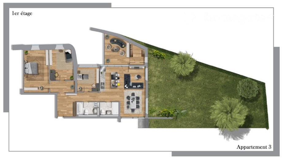 Appartement neuf 5.5 pièces avec terrasse et jardin – Le Pont - Bild 7