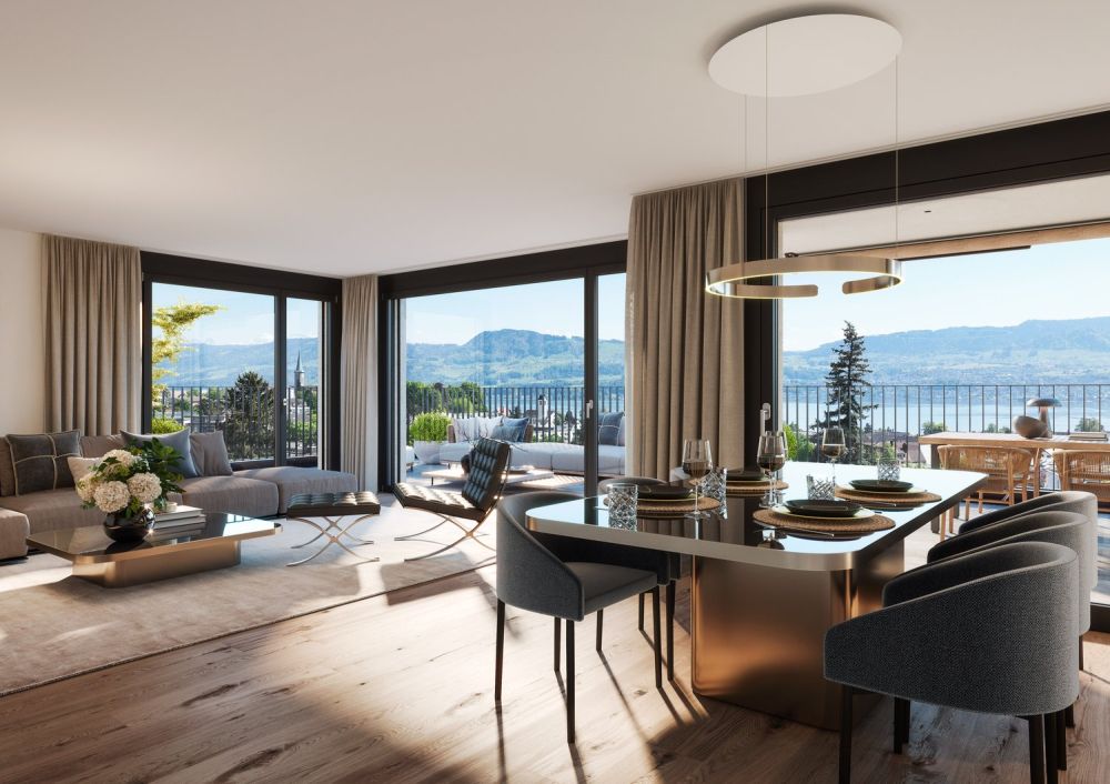 Neubau 4.5-Zimmer Attikawohnung, 148m2 Wohnfläche, zentrumsnahe Lage, wunderbare Seesicht -  Bild 1