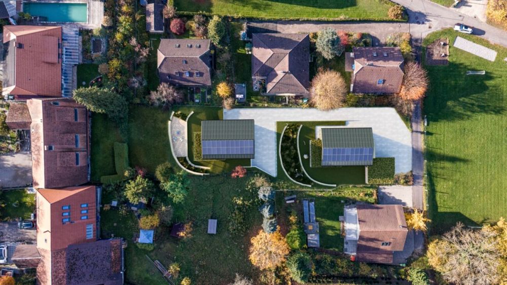 Modernes Einfamilienhaus mit persönlicher Gestaltungsfreiheit - Vogelperspektive