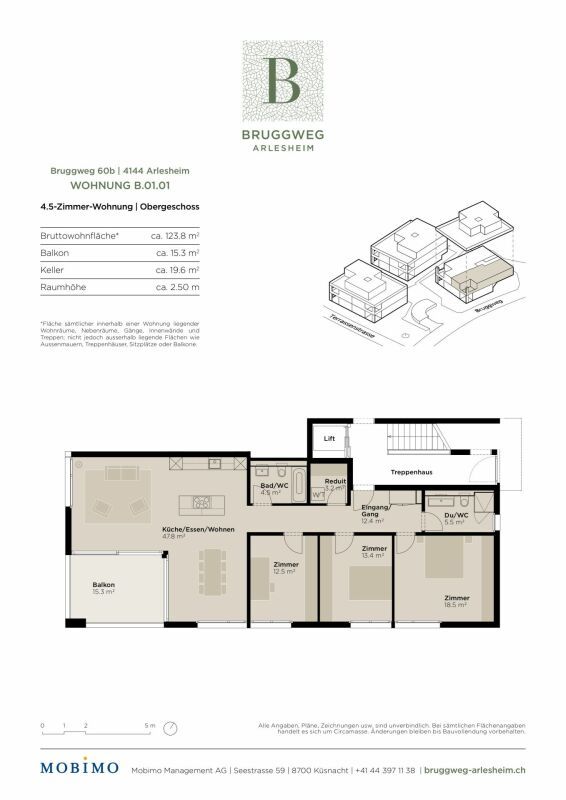 Grosszügige 4.5-Zimmer-Eigentumswohnung - Bruggweg, Arlesheim -  Bild 5