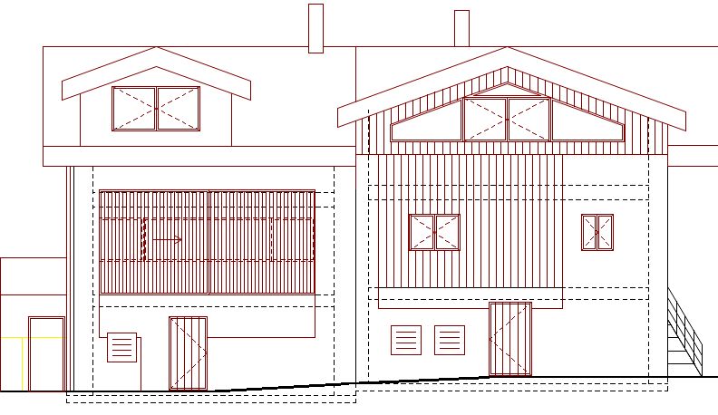 Rénovation d'une grange avec permis de construire en force - Façade Ouest
