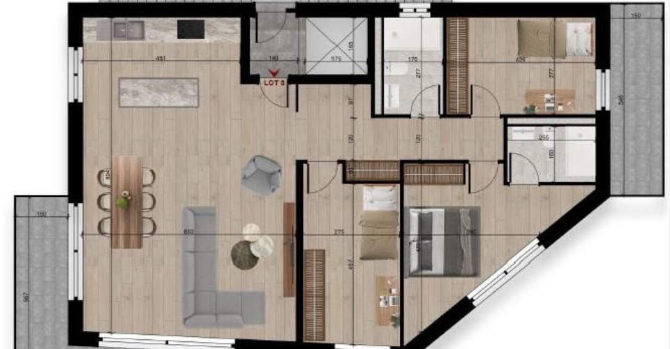 Résidence du Cèdre Lot 3 : 4.5 pièces de standing avec 2 balcons - Appartement 4.5 pièces - image - 12