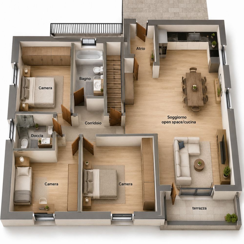 NUOVA EDIFICAZIONE A CRESCIANO – CASA BIFAMILIARE CON DUE APPARTAMENTI INDIPENDENTI -  Bild 13