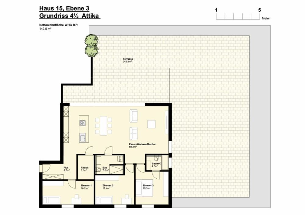 WOHNEN AN PERFEKTER ZENTRUMSLAGE; 4 1/2 Zimmer Attikawohnung -  Bild 7