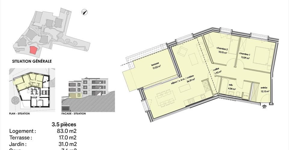 ***VENDU*** Appartement de 3.5 pièces en rez-de-jardin - Appartement 3.5 pièces - image - 6