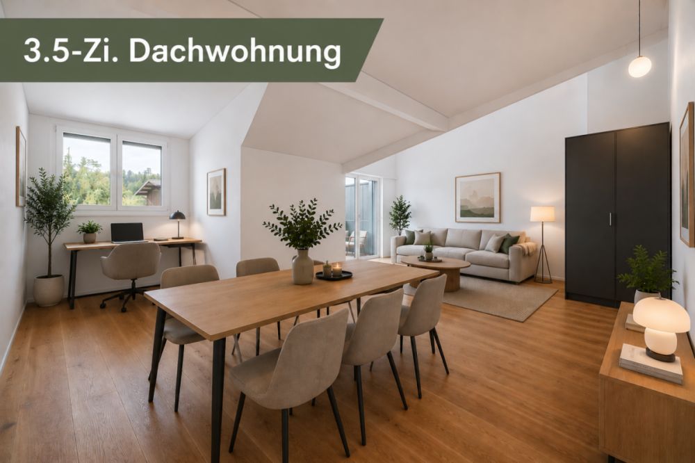 ruhig gelegene 3.5-Zi. Neubau-Dachwohnung mit Blick ins Grüne -  Bild 1