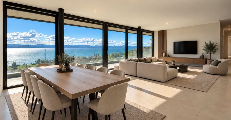 Appartement neuf avec choix des finitions au gré du preneur de 4.5 pièces avec vue imprenable sur le lac et les Alpes à Hauterive - Appartement 4.5 pièces - image - 1